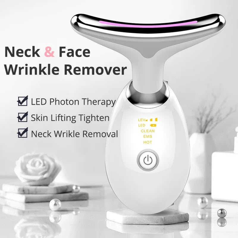 Three-color Neck Care Massage Instrument Facial Lifting Firming Beauty Instrument To Remove Neck Lines