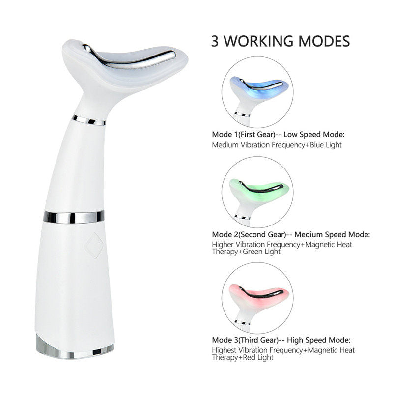 Household Face And Neck Care Beauty Instrument Massage Lifting Neck Lines Beauty Instrument Vibrating Hot Compress Light Lines Beauty Instrument